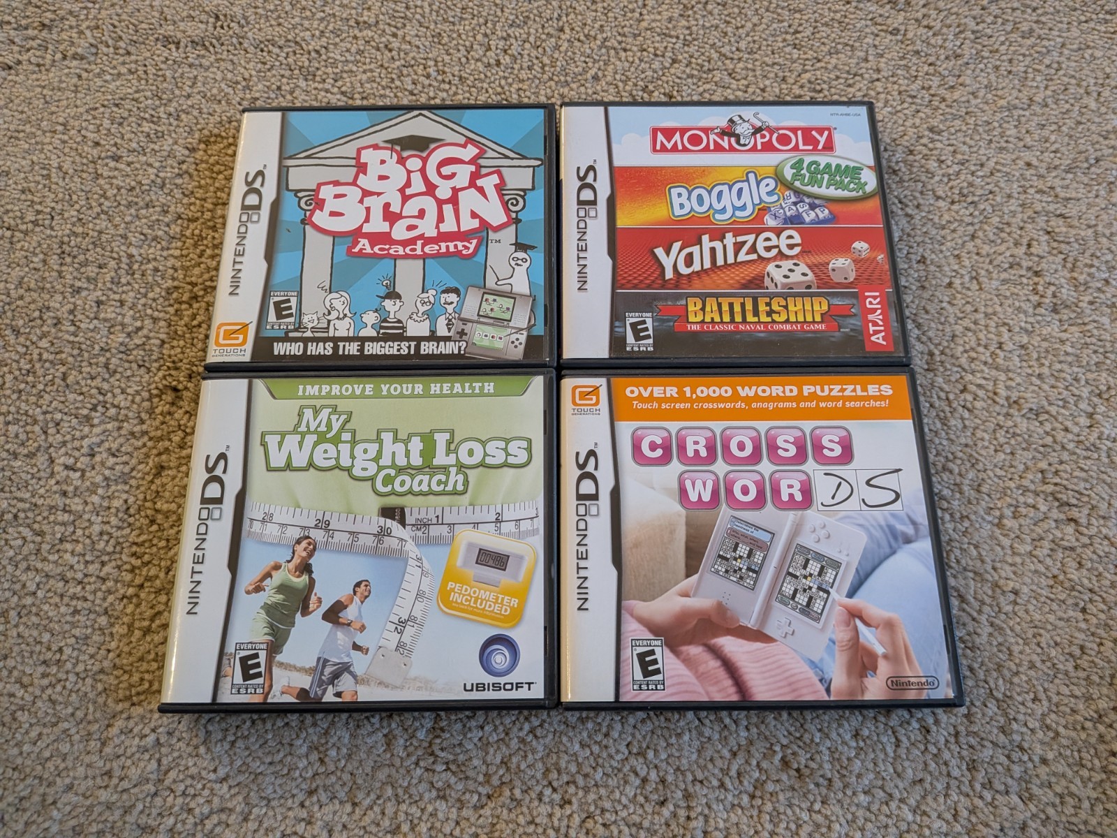 Lot of 4 Nintendo DS Cases &  Manuals ONLY  (NO GAMES)