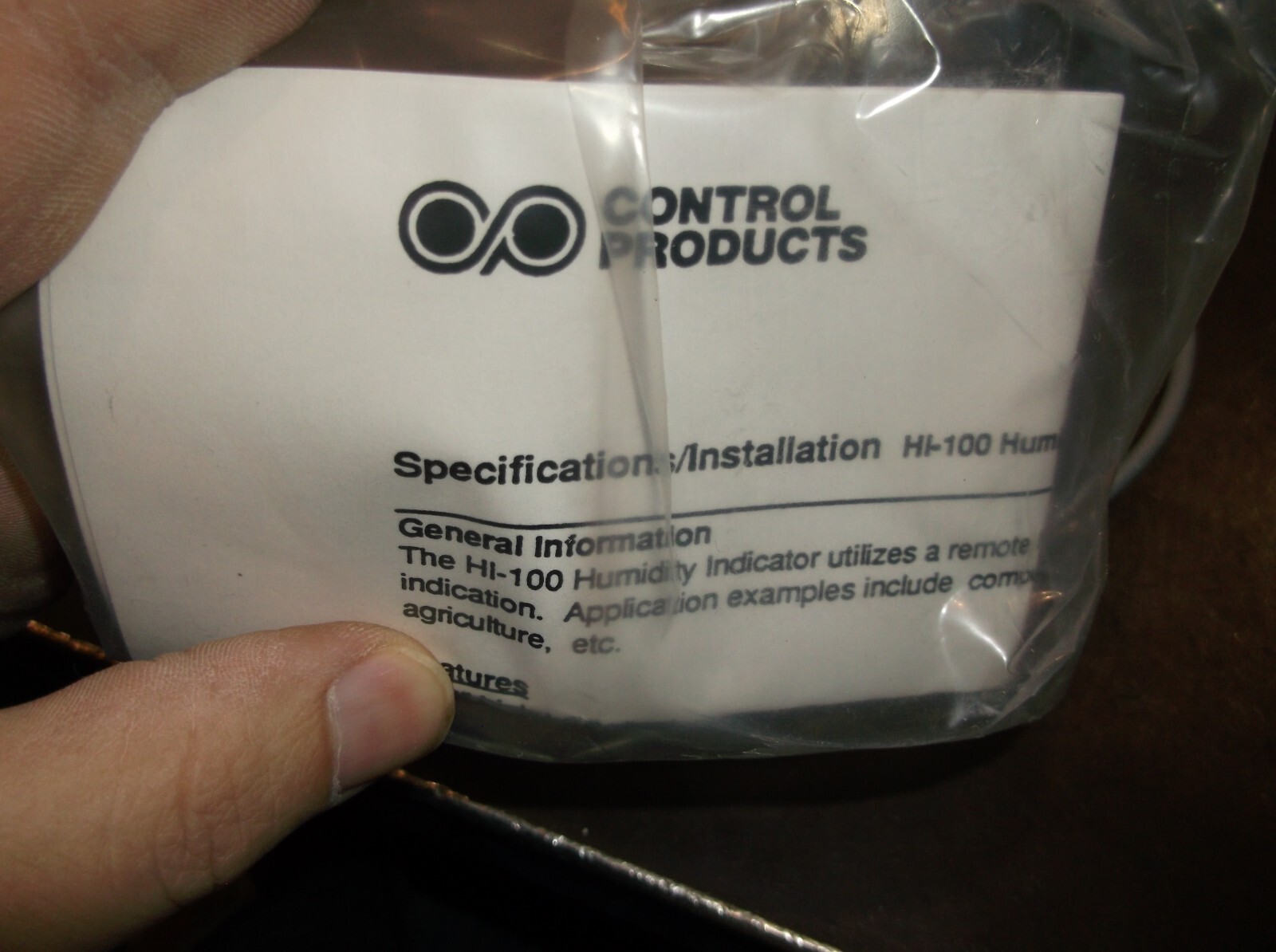 CONTROL PRODUCTS HI-100-24 PANEL MOUNT HUMIDITY INDICATOR (179-4)