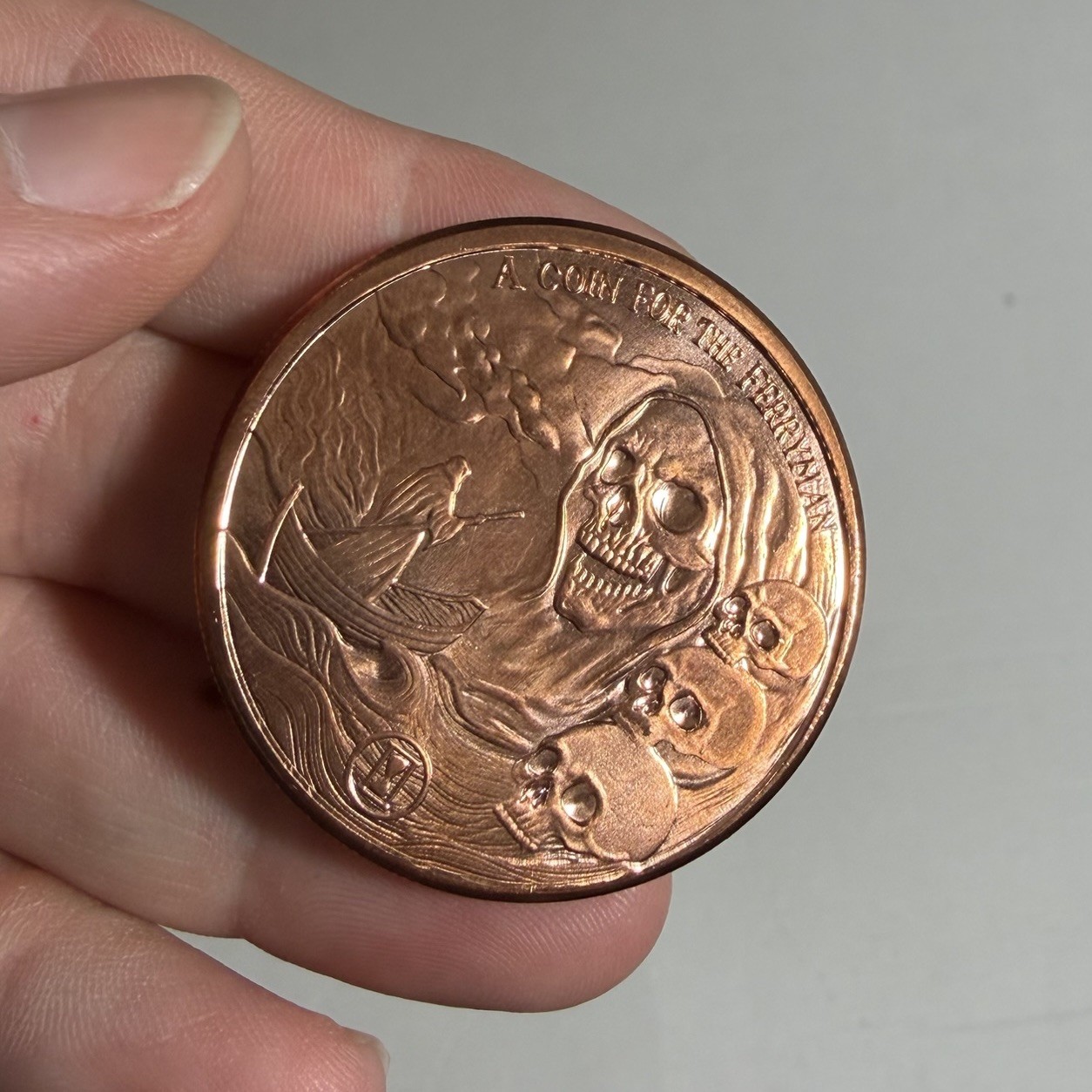 1 oz .999 Copper Round Tales of Old - A Coin for the Ferryman Fine Copper