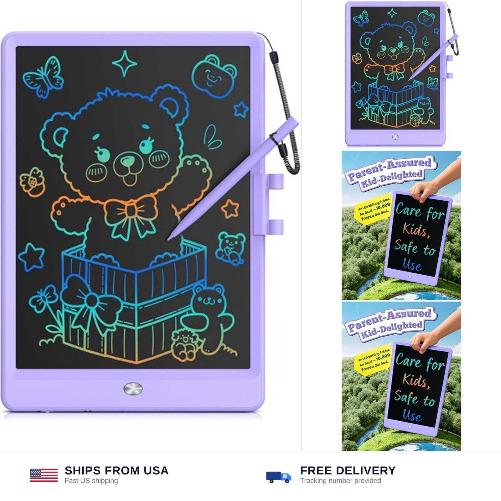 Bravokids 10 Inch LCD Writing Tablet for 3-8 Year Olds - Electronic Drawing P...