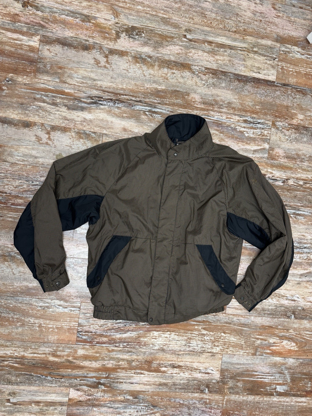 Vintage 90’s Footjoy Dryjoys Full Zip Windbreaker Jacket Size XL Houndstooth
