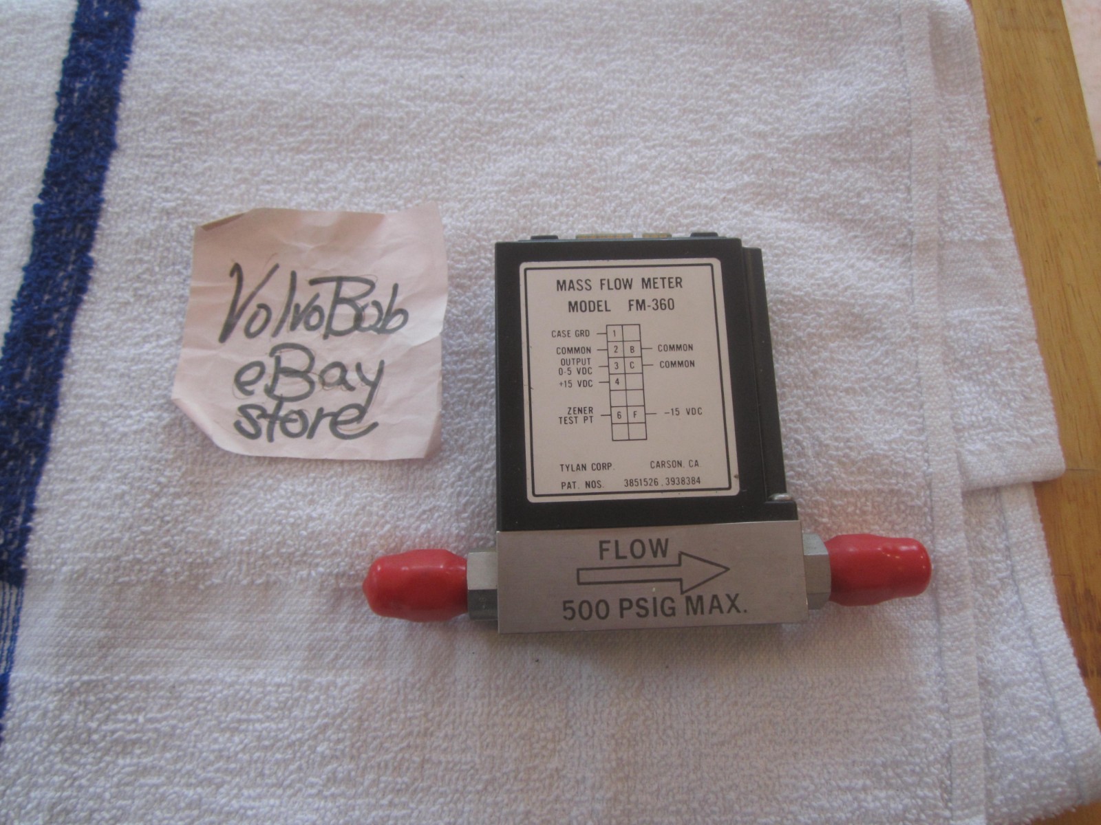 TYLAN FM-360 Mass Flow Controller METER 50 SCCM AIR 500 PSIG - USED