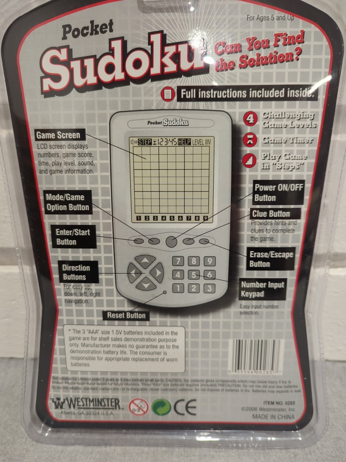 Sudoku Travel Mate Electronic Handheld Game & Puzzle Book - New & Sealed - 2006