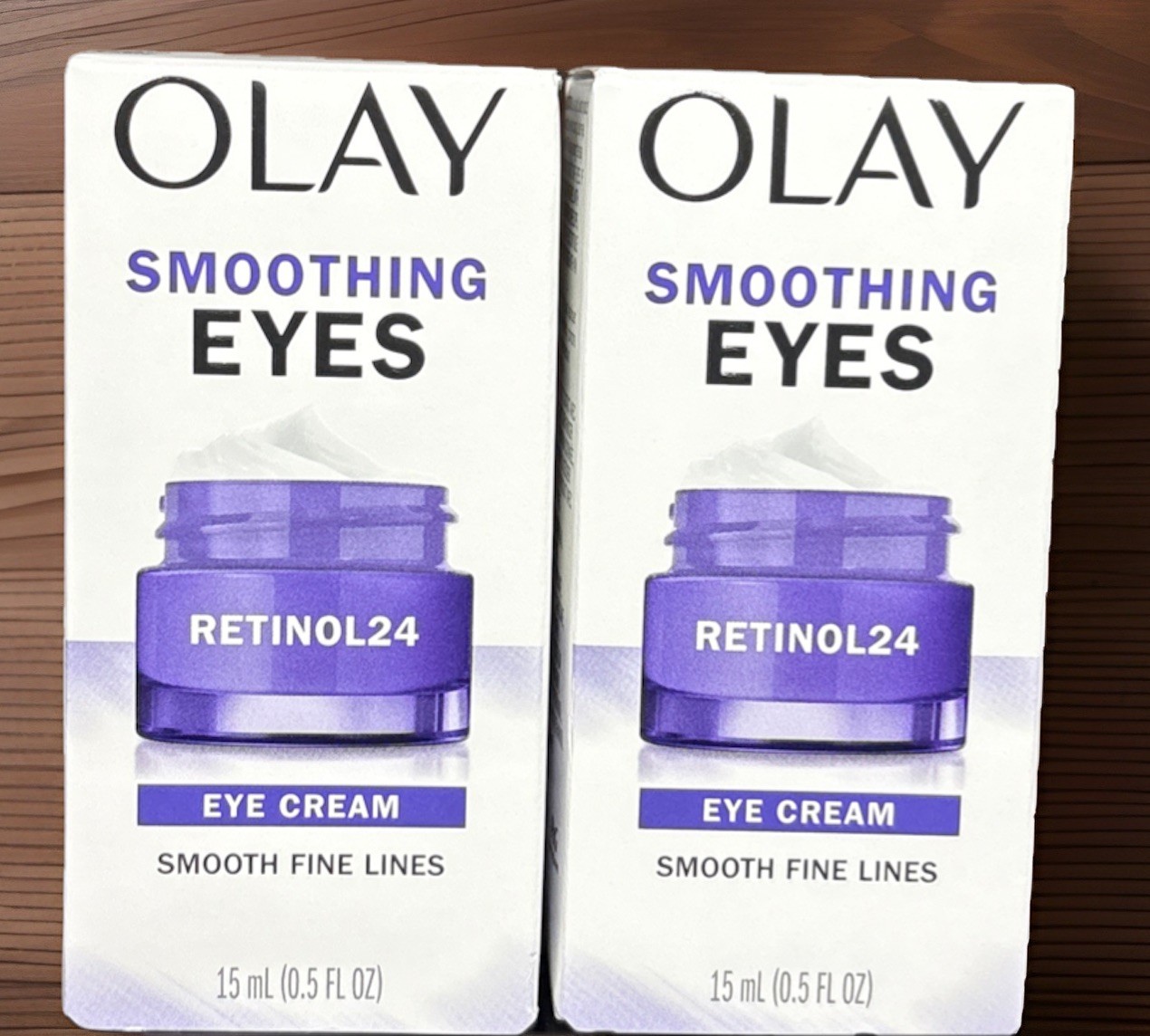Olay Smoothing Eyes Retinol 24 Eye Cream Smooth Fine Lines 0.5 Fl oz ea 2 PK!