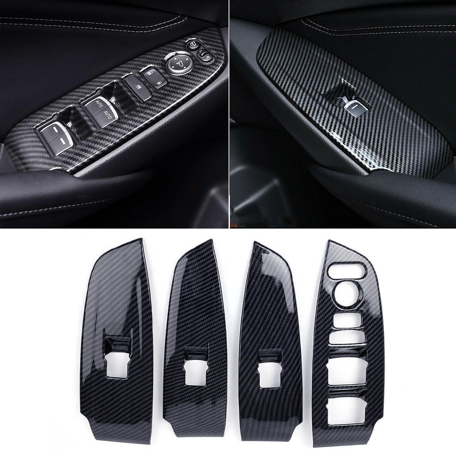 For Honda Accord 2018-2022 Carbon Fiber Interior door handle armrest decoration