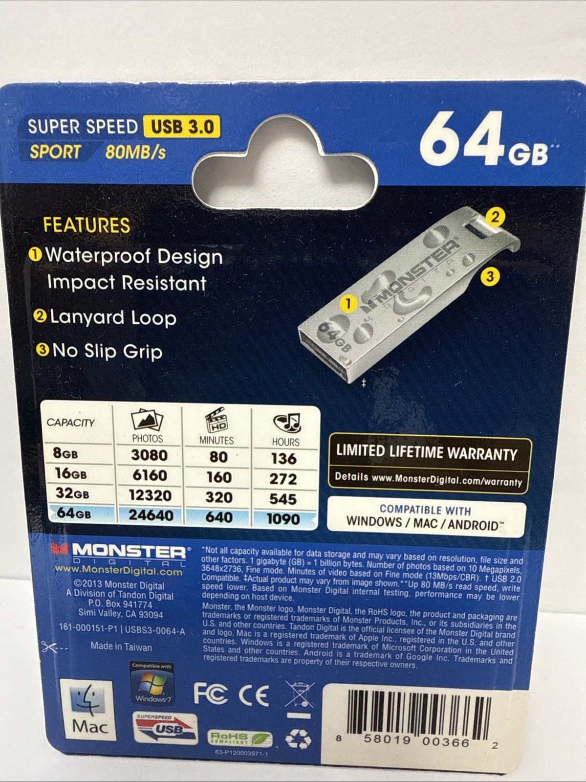 Monster Digital Flash Drive USB 3.0 64GB