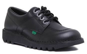 Kickers Kickers Kick Lo Mens Lace Up Casual Leather Shoe In Black Size US 7 - 13