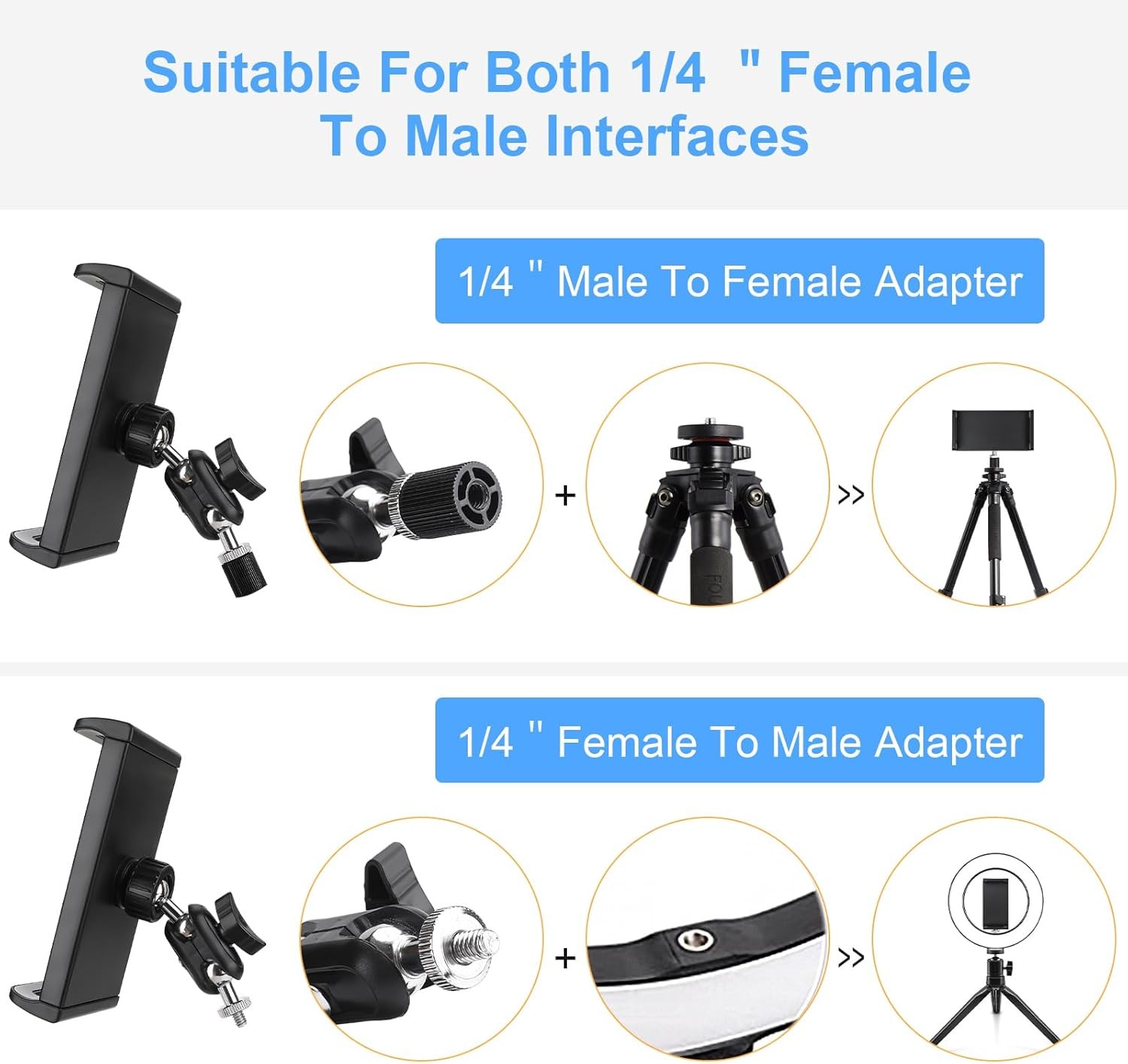Tablet Holder for Mic Stand, Adjustable Microphone Music Holder, Black