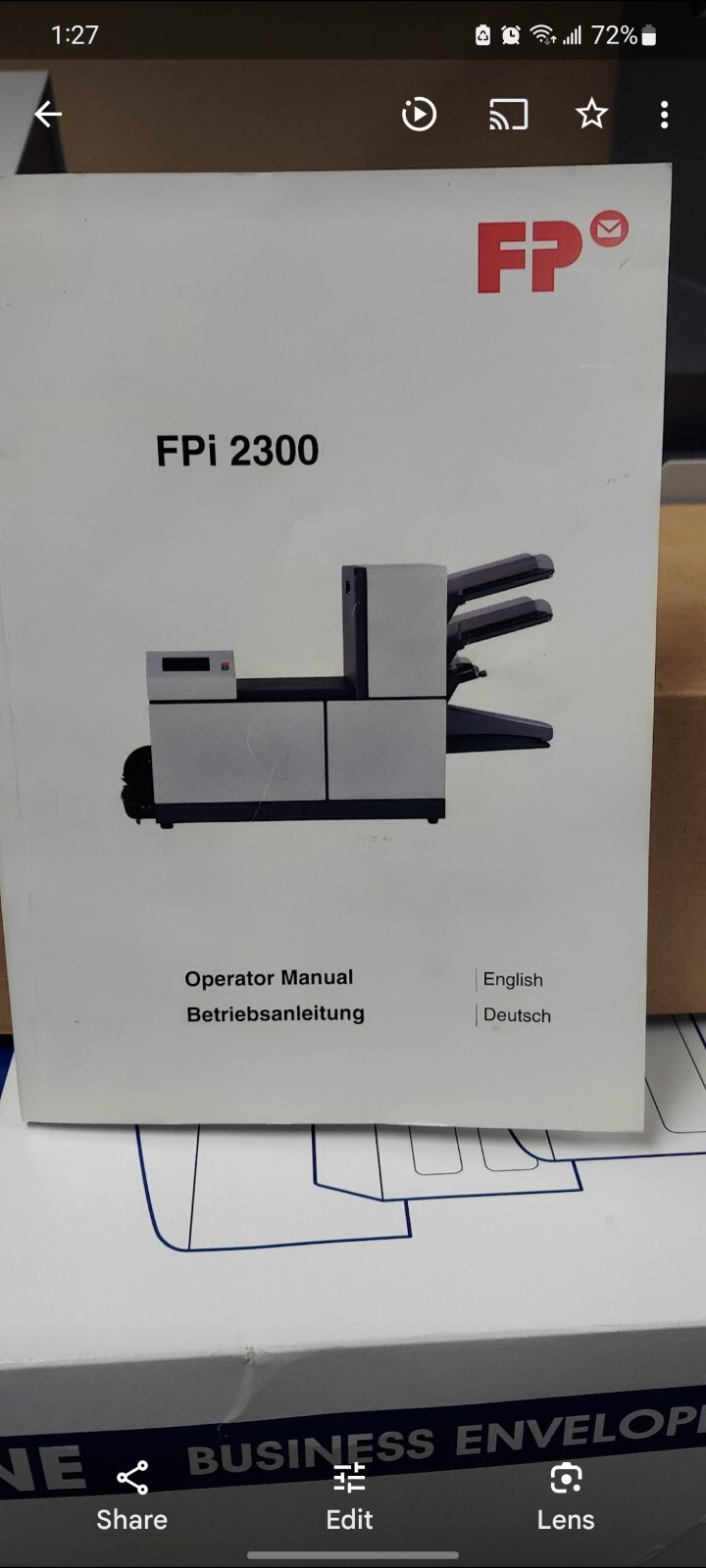 fpi 2300 folding machine used, but excellent conditionn