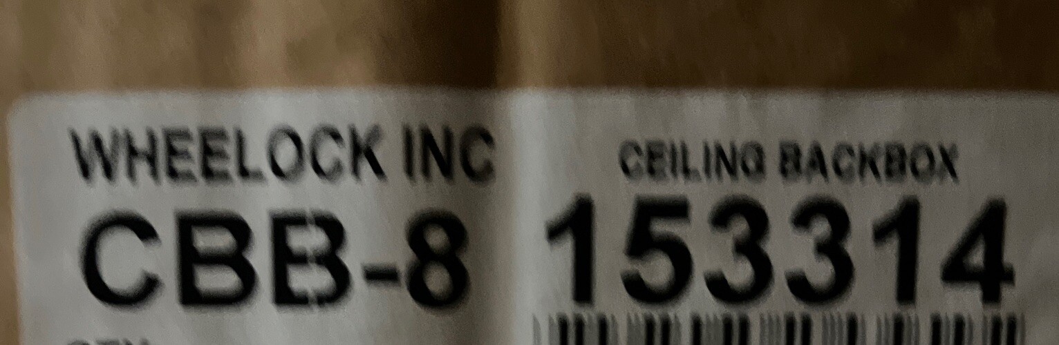 CBB-8 Cooper / Wheelock Ceiling Back Box 153314 NOS