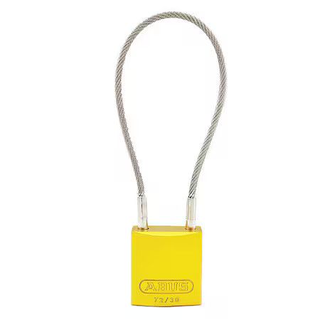 Abus 13060 Lockout Padlock, Keyed Alike, Aluminum, Yellow, 4 In Shackle Height,