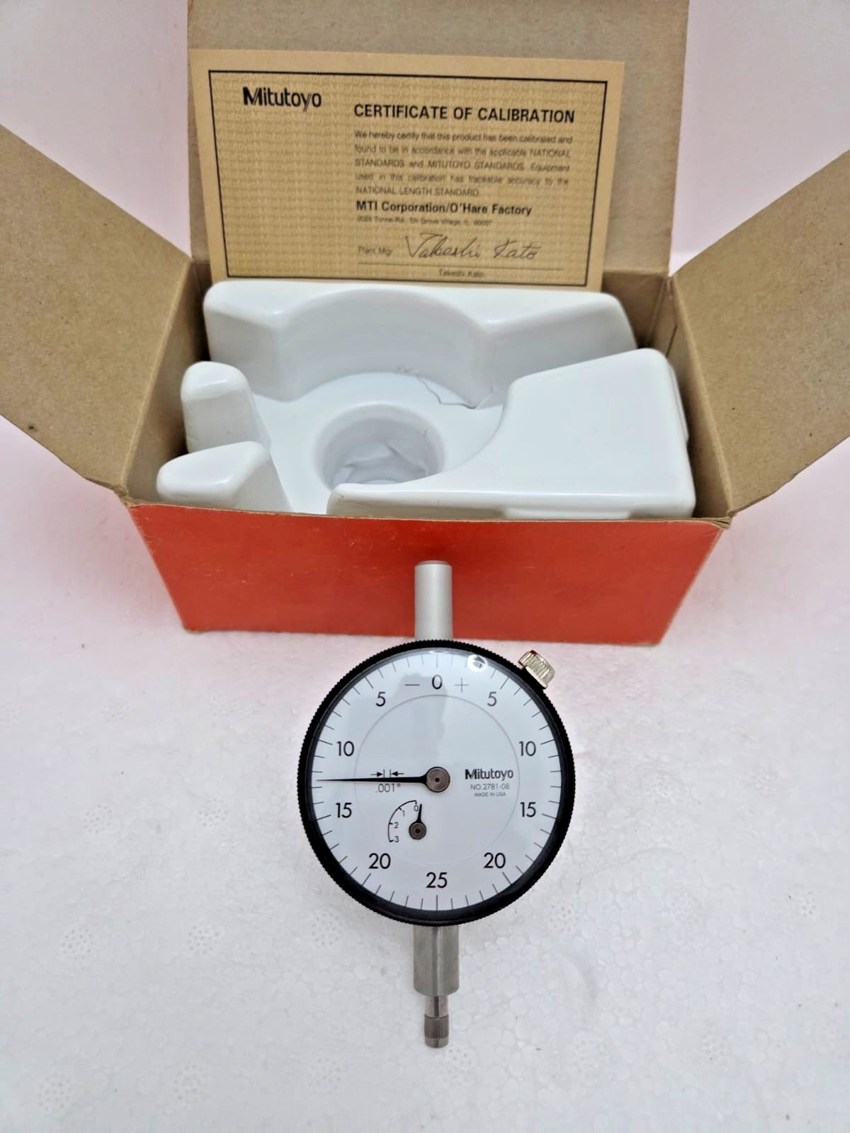 Mitutoyo 2781-08 Dial Indicator 0.001" Grad USA Made - Brand New