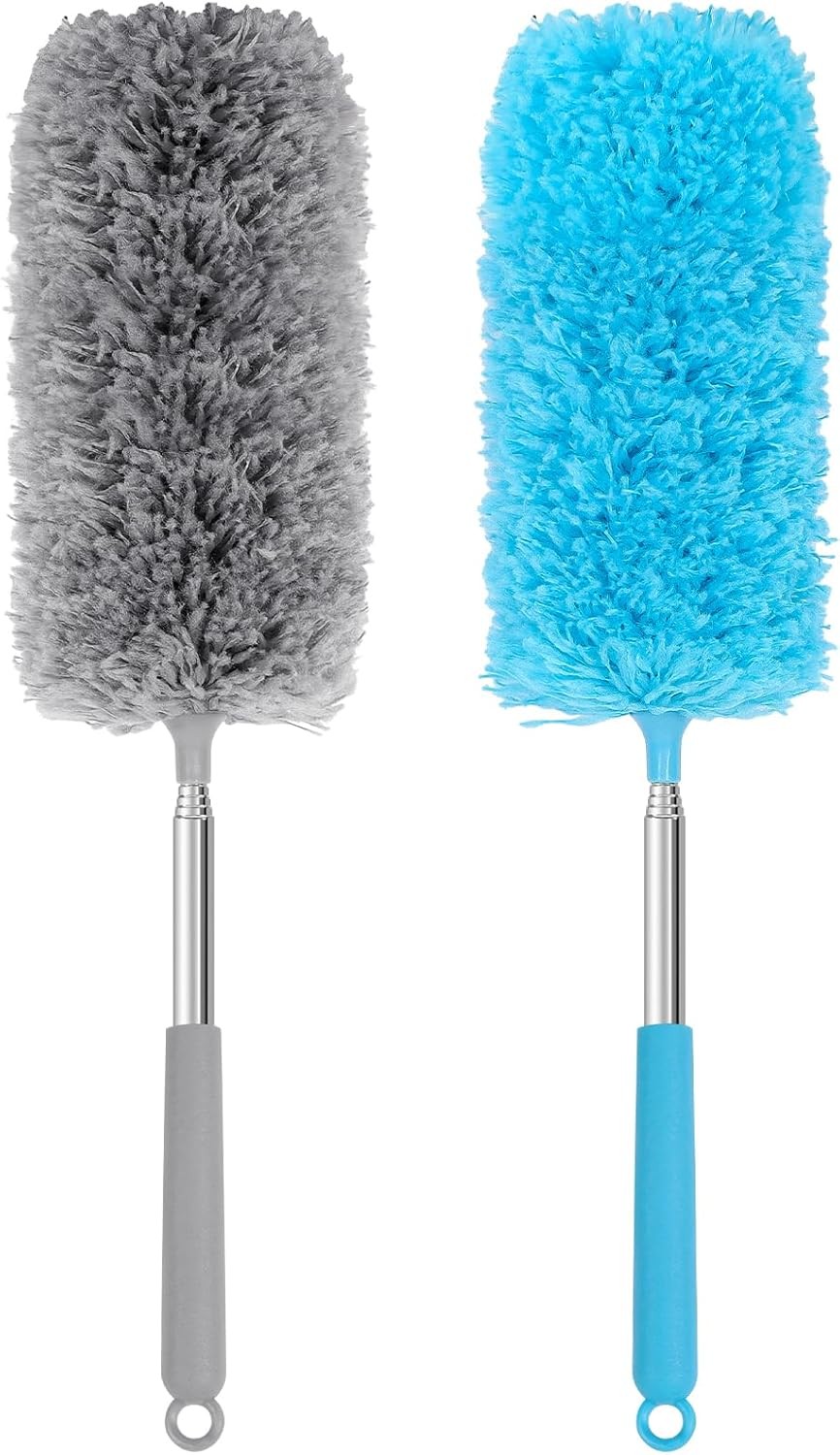 Mini Microfiber Duster for Cleaning, Hand Duster with Extens Pole,