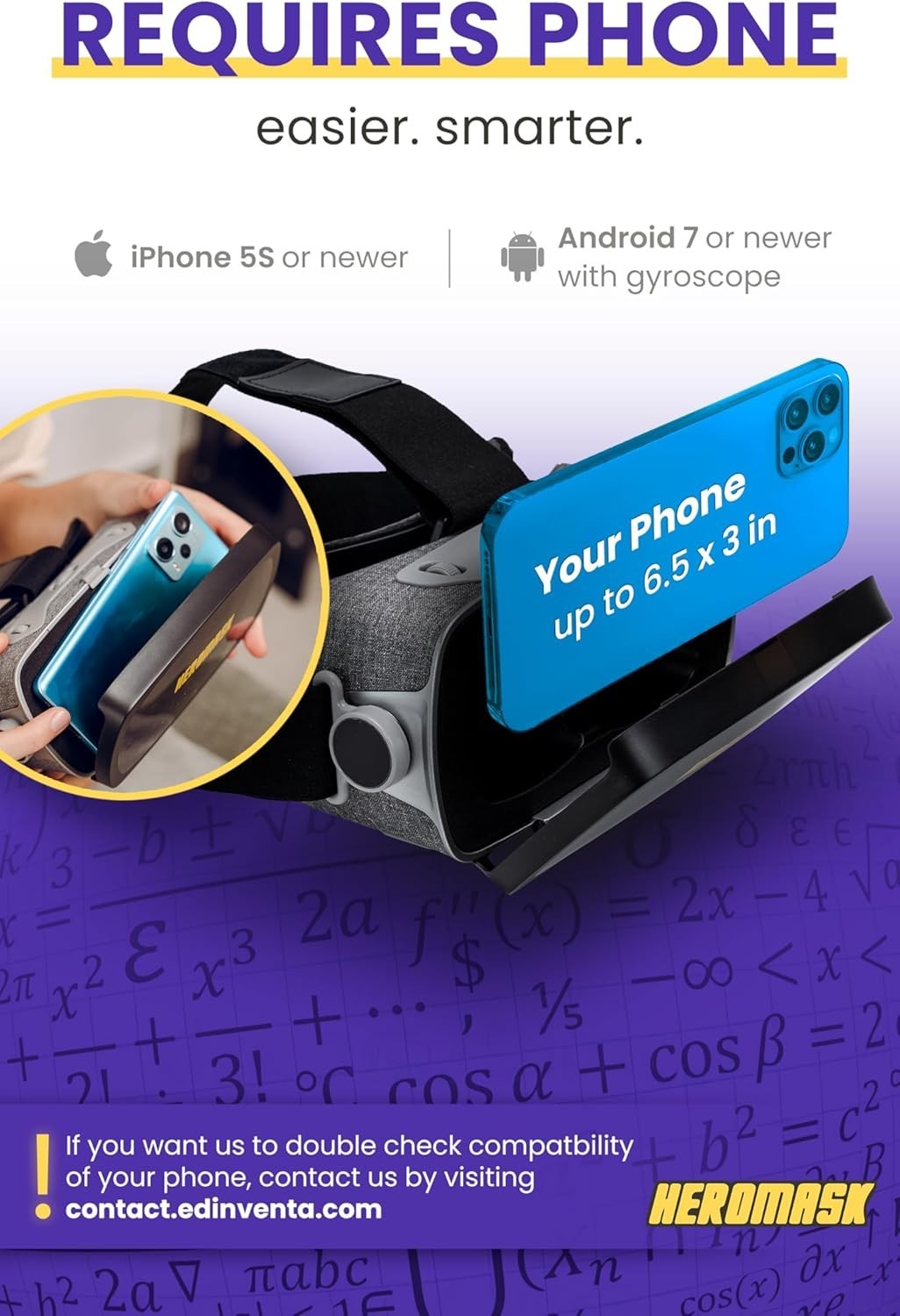 Heromask Mathematics VR Headset Virtual Math Games Age 5+