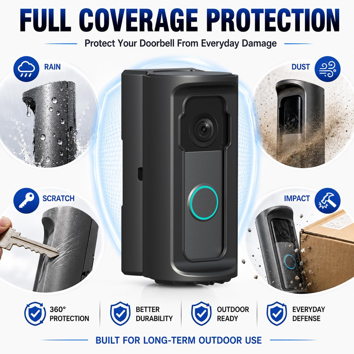 360° Adjustable Anti-Theft Doorbell Mount, Compatible with 2026 Ring Battery Doo
