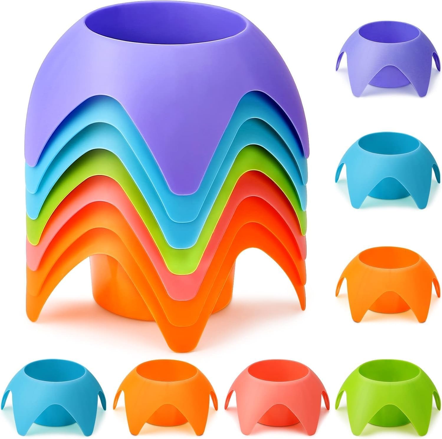 Beach Cup Holders for Sand (7 Pack) | Beach Vacation Essentials Drink Holders,