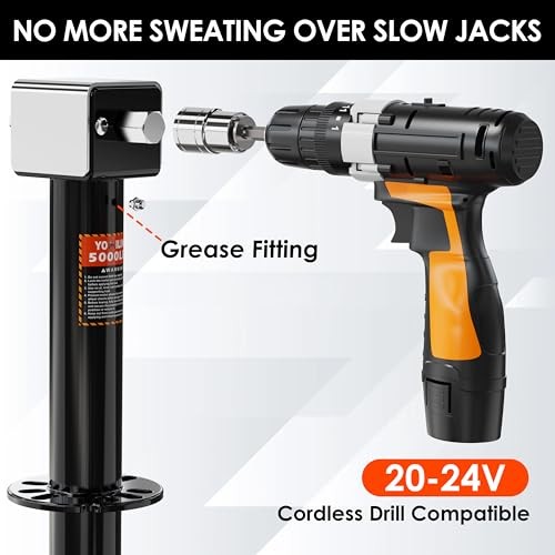 Upgrade 5000 lbs Trailer Jack, A-Frame Dirll Trailer Jack, 23" Vertical