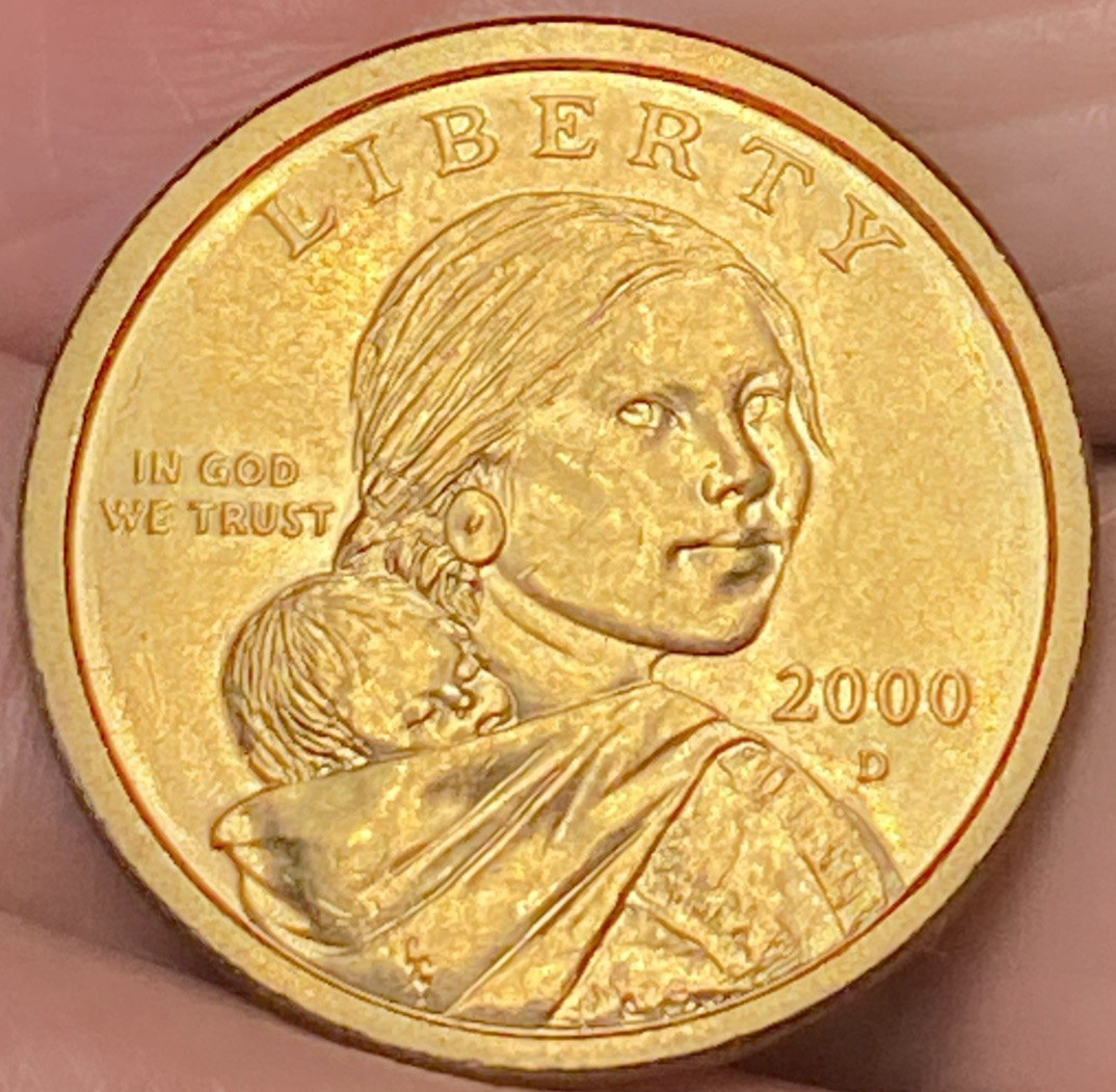 2000 D Liberty Dollar Sacagawea Brilliant Gold Color  Coin #1