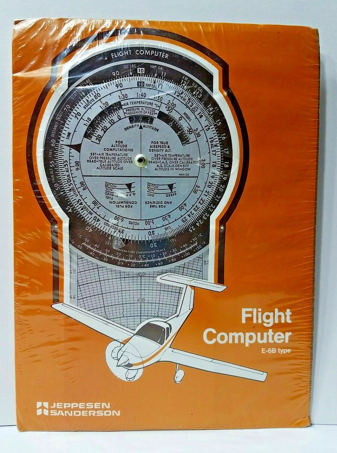 Vintage Jeppesen Sanderson Metal E-6B Flight Computer w/ Case & Manual New