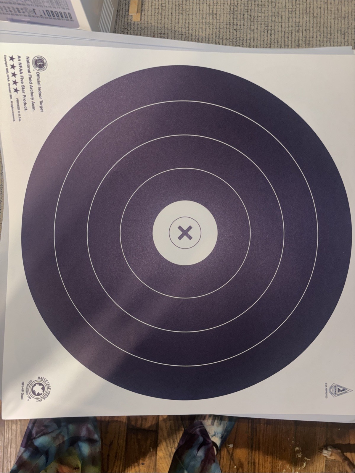Maple Leaf Miniature NFAA Five Spot 40cm Target Face 50 Count