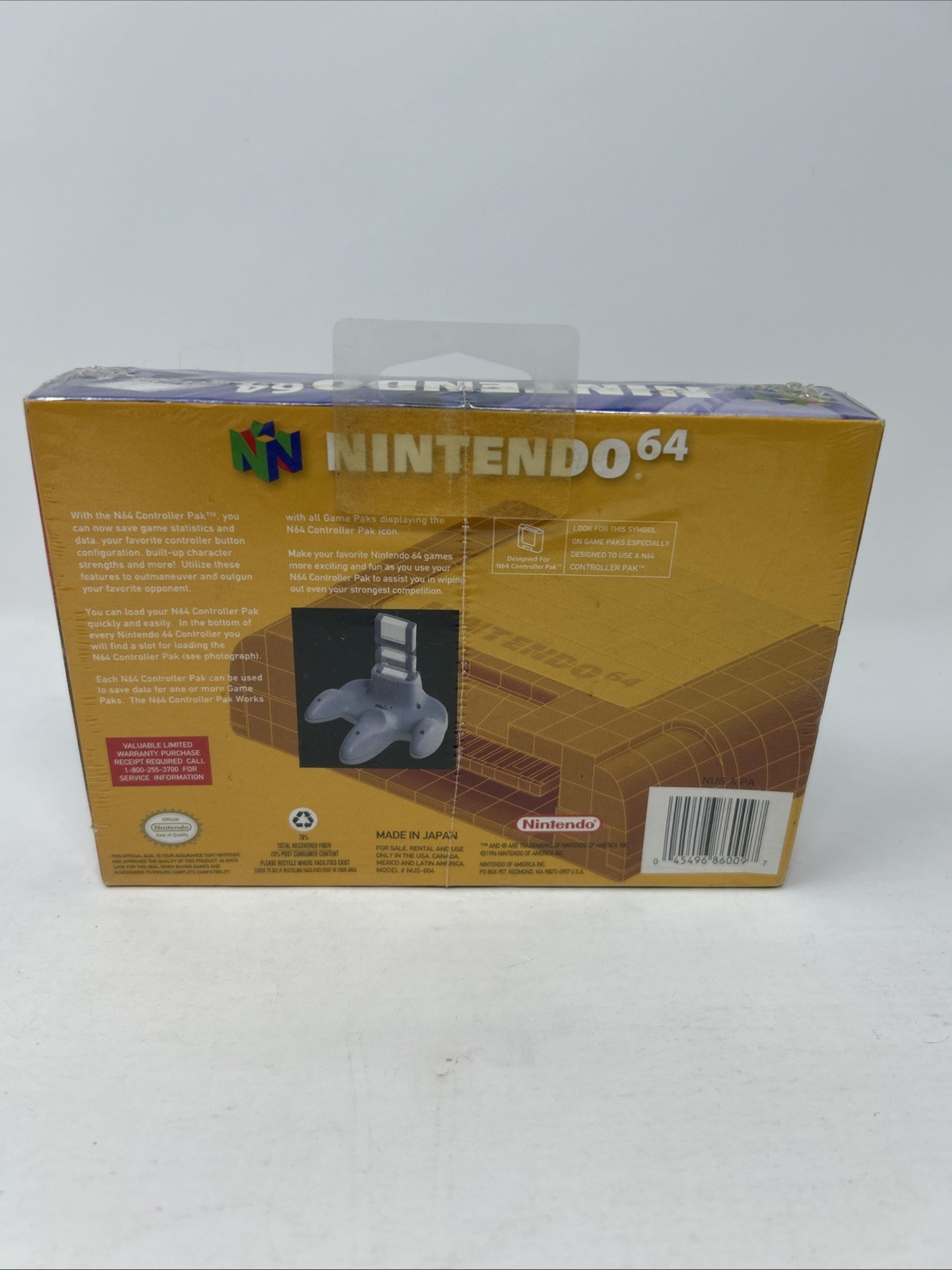 Nintendo 64 Game Controller Memory Pak **Factory Sealed**