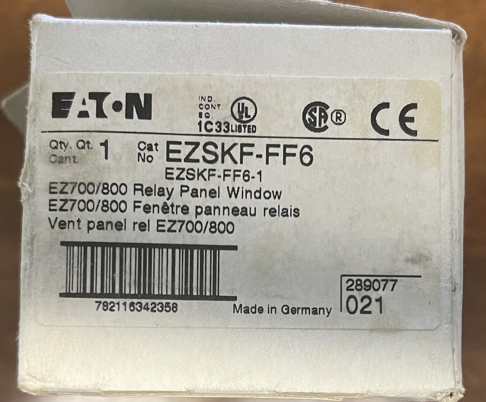 NEW EATON MOELLER EZ SKF FF6 EZ700/800 RELAY PANEL WINDOW