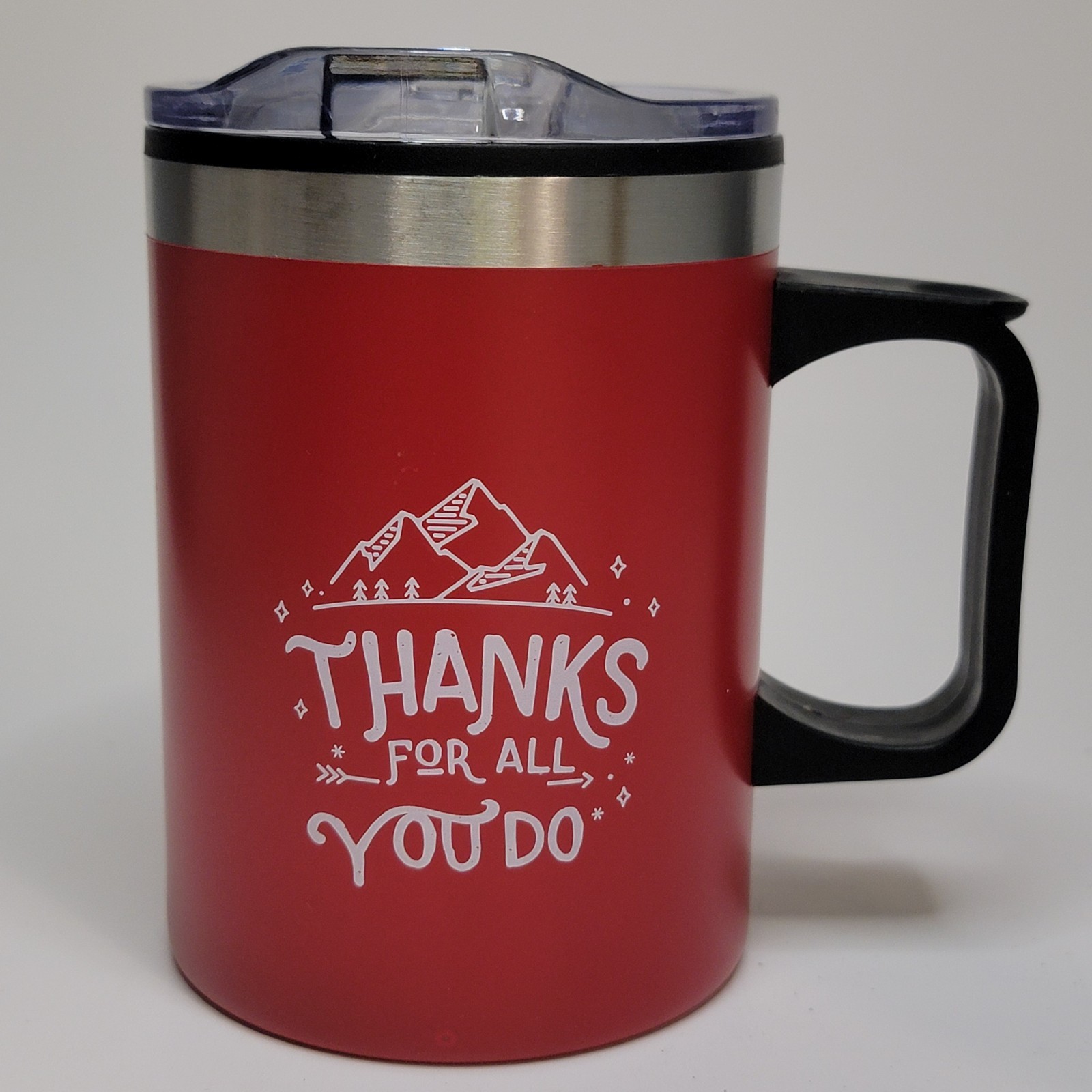 "Thanks For All You Do" Stainless Steel Insulated Travel Mug 14oz New