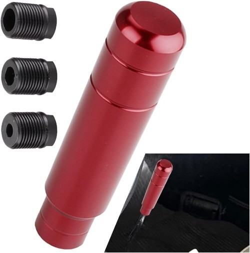 Weighted Shift Knob 5.1'' with M8 M10 M12 Threaded Adapters - Long  Color: Red