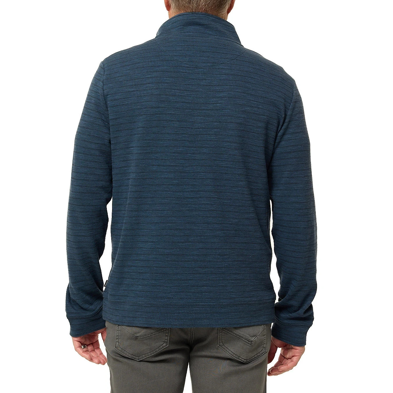 Dockers Men's Quarter Zip Regular Fit Textured Fabric Pullover, Blue, Size M