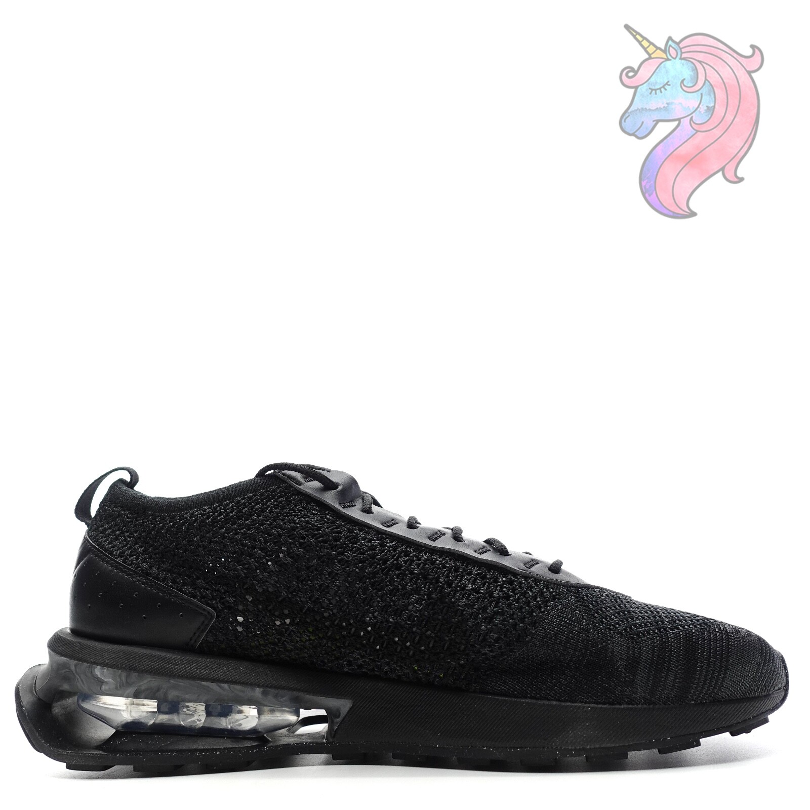 Nike Air Max Flyknit Racer Mens Size 9.5 Triple Black Shoes FD2764-001 New
