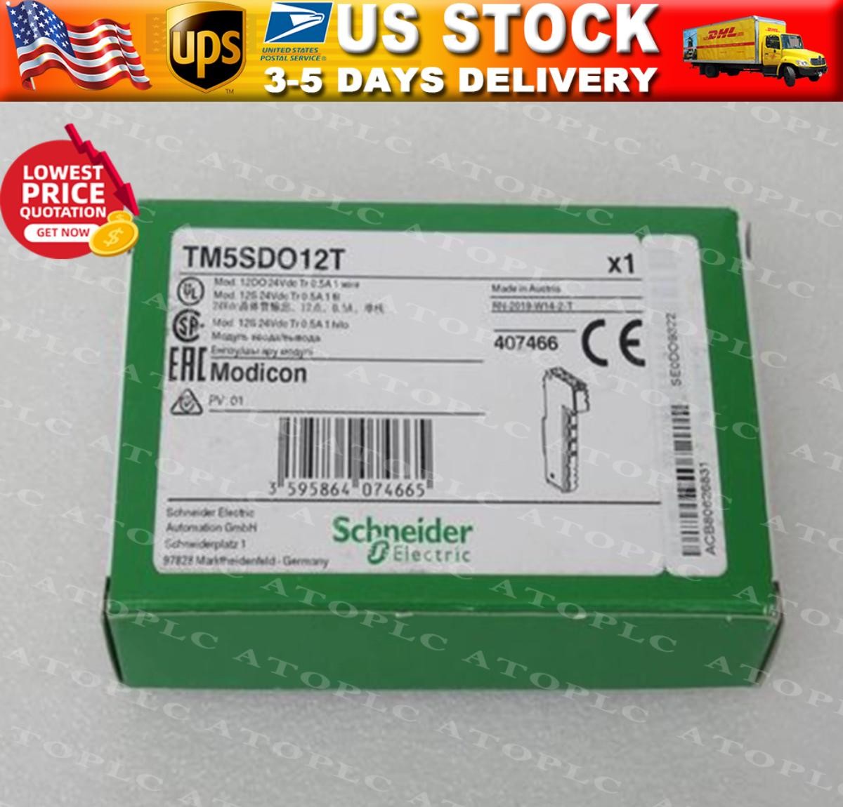NEW SCHNEIDER TM5SDO12T Digital Output Module US Free TAX