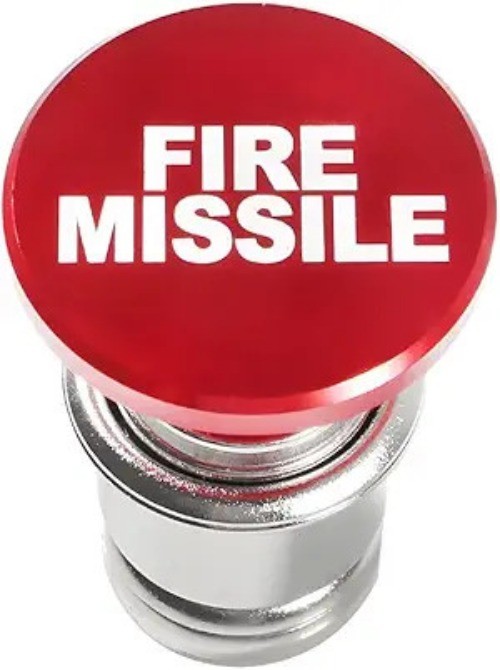 Fire Missle Button Car Cigarette Lighter Plug, Aluminum A Color: Dark Red/FIRE