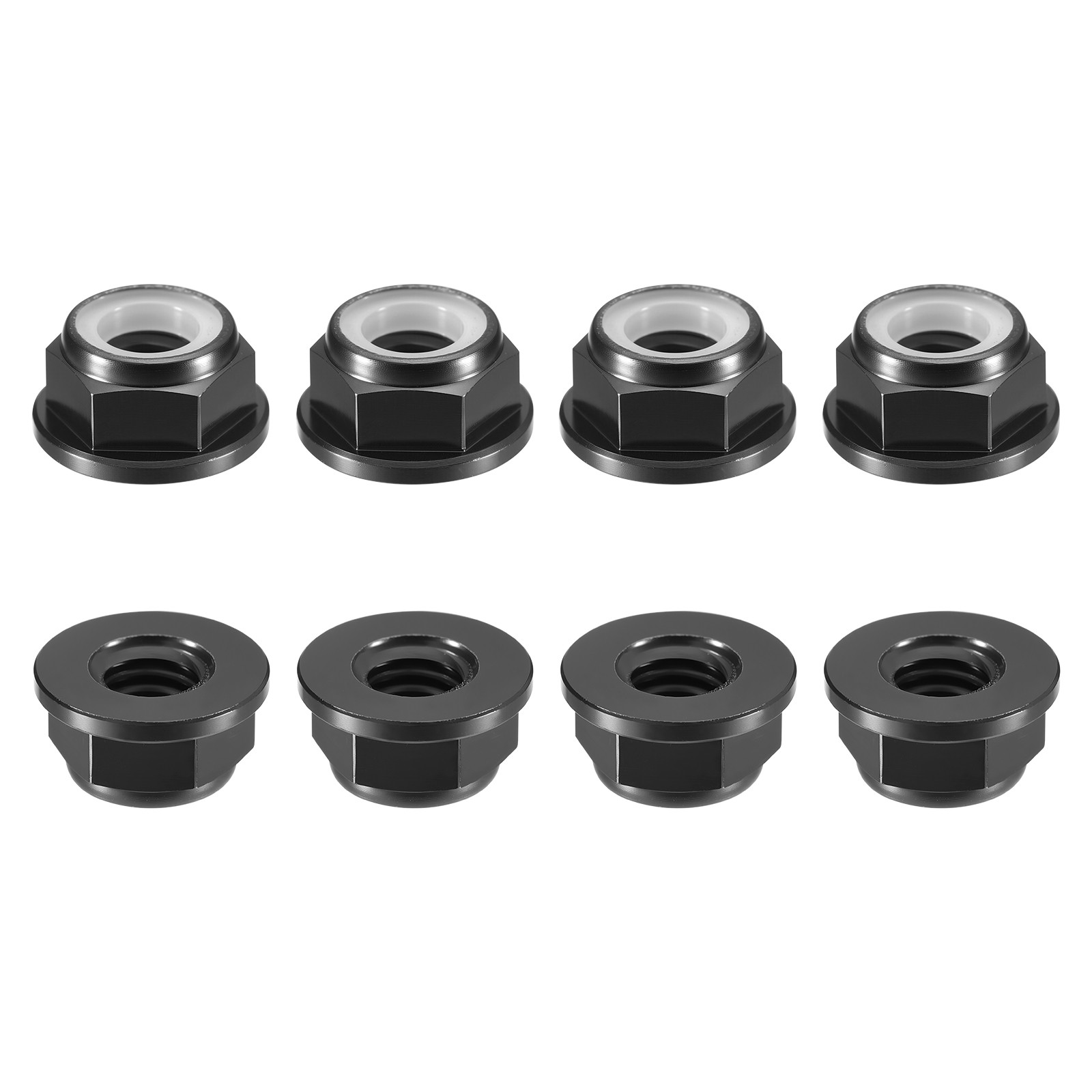 Nylon Insert Hex Lock Nuts, 8pcs - M6x1mm Self-Locking Nut(Black)