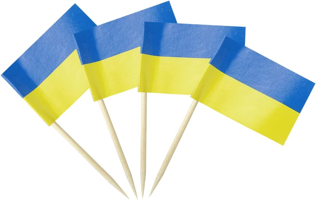 Ukraine Flag Ukrainian Flag, Small Mini Toothpick Flags for