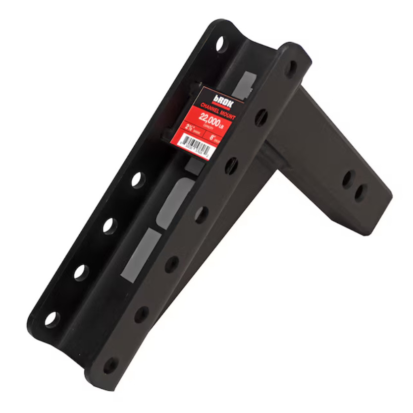 bROK 57626 Hitch Channel Mount 8-in Drop 2-1/2-in Solid Shank 22K-Lbs