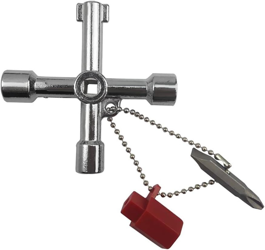 4 in 1 Universal Cross Triangle/Square/Round Key, 4 Ways Multifunction Alloy