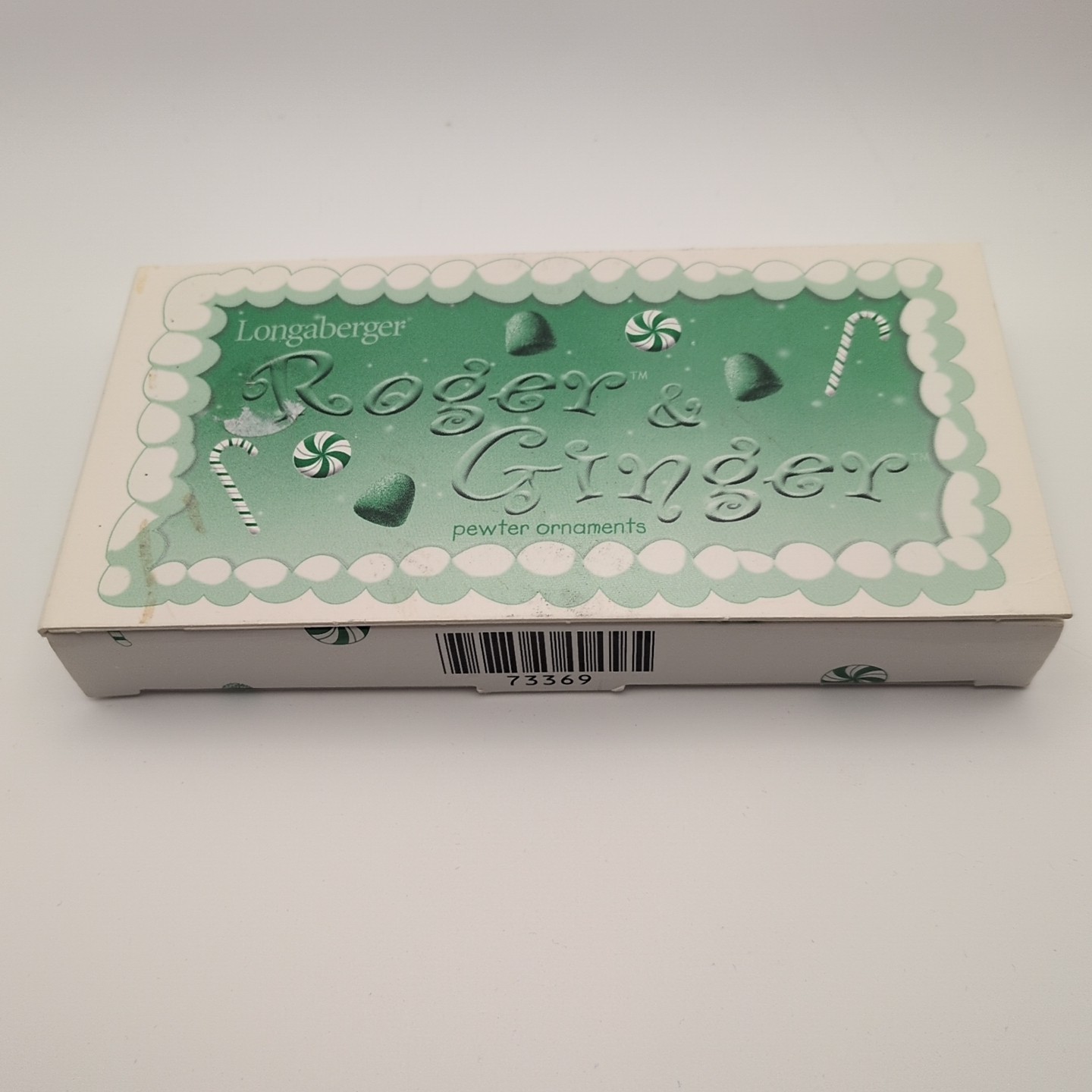 Longaberger Set of 2 Pewter Christmas Ornaments "Roger and Ginger" New In Box