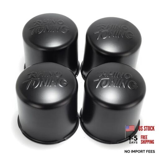 Stainless Steel Push Through Center Caps 4.25" for Trailer Truck Rv Matt Black