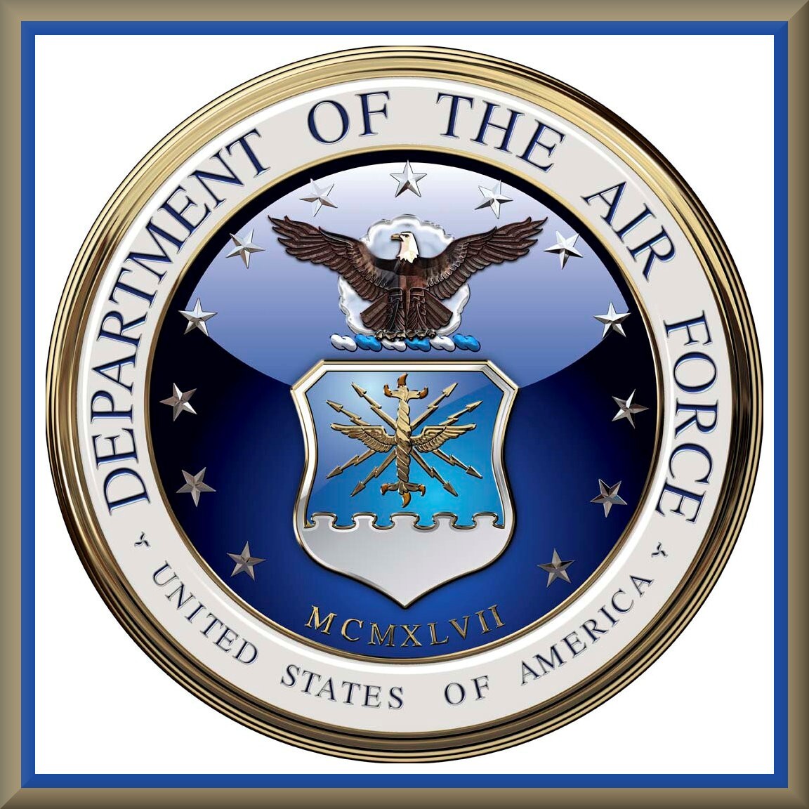 US Air Force USAF emblem, Flexible Toolbox - Cabinet Chest Magnet, 42 MIL