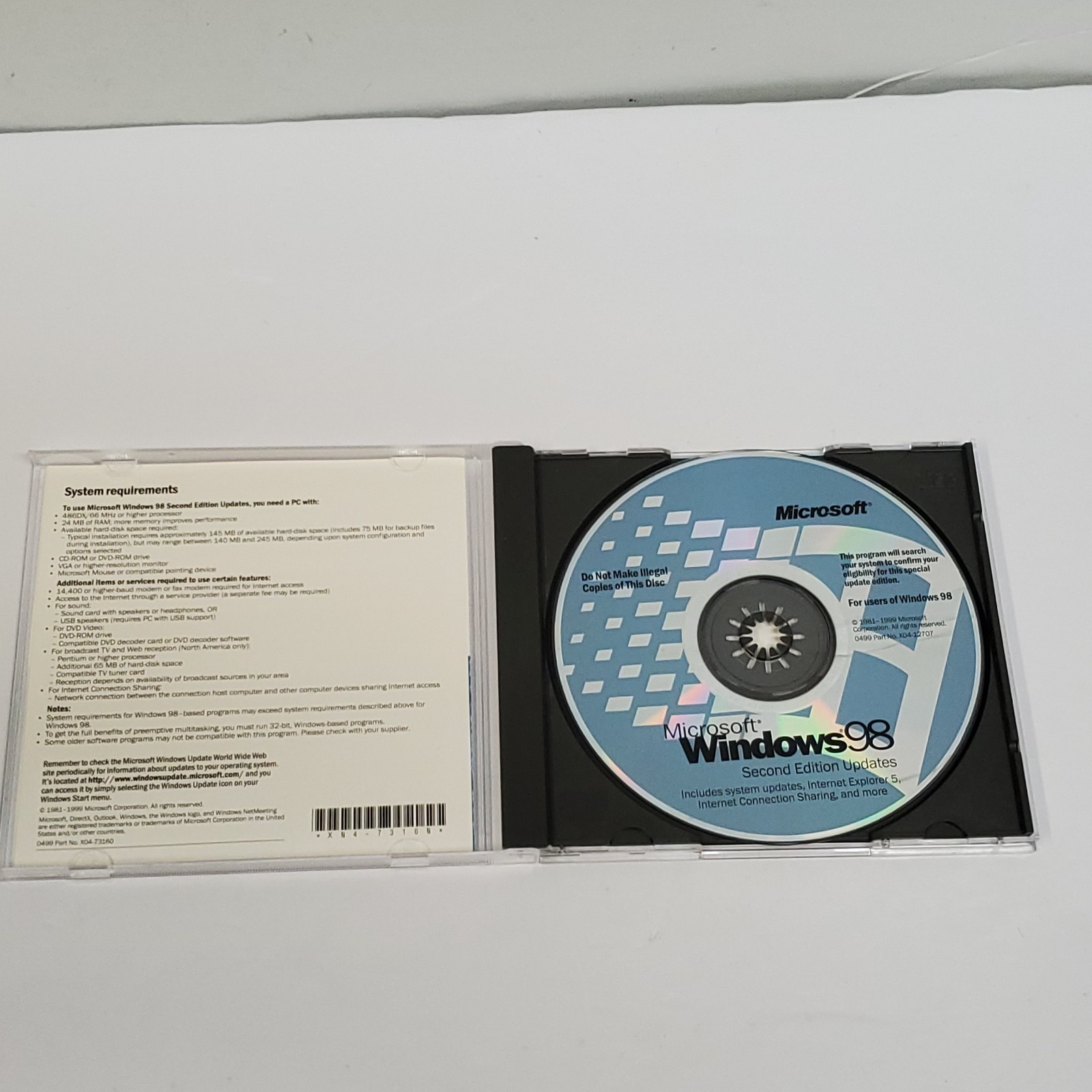 Microsoft Windows 98 Upgrade CD-ROM with Product key