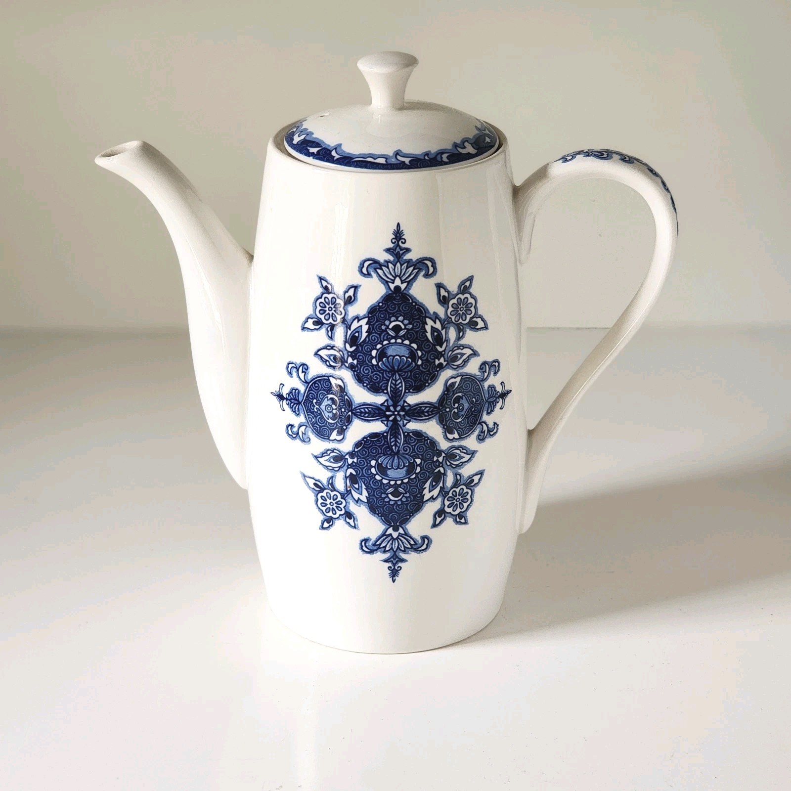 Ideal Ironstone Ware Teapot Coffee Japan Vtg Blue White Collectible Kitchen