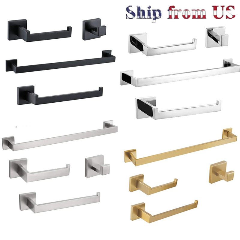 4Pcs Towel Bar Set Bathroom Hardware Set Bath Accessories 24 Inch Towel Bar