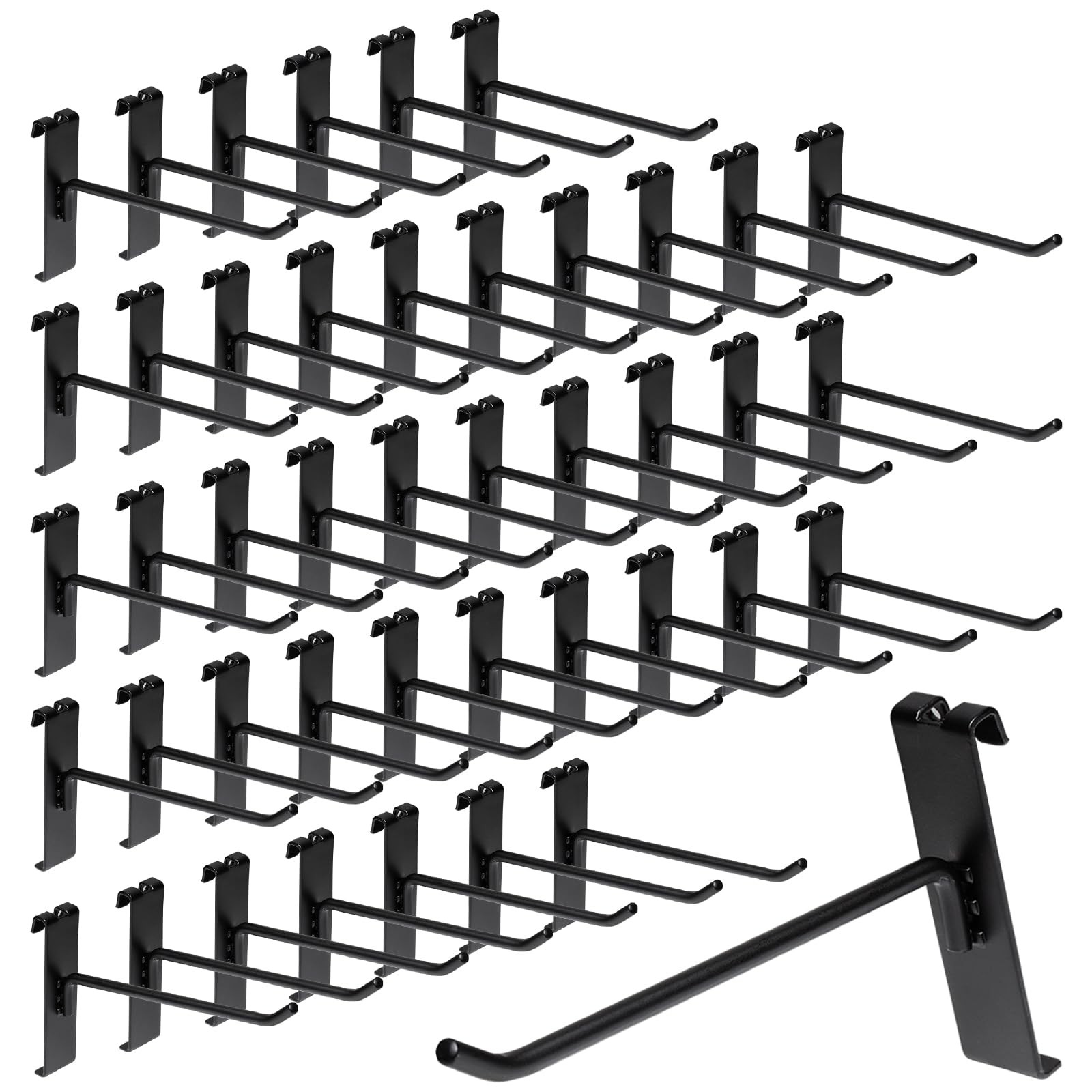 60 PCS 6 Inch Metal Grid Wall Display Hooks Retail Accessories Peg Hook Black