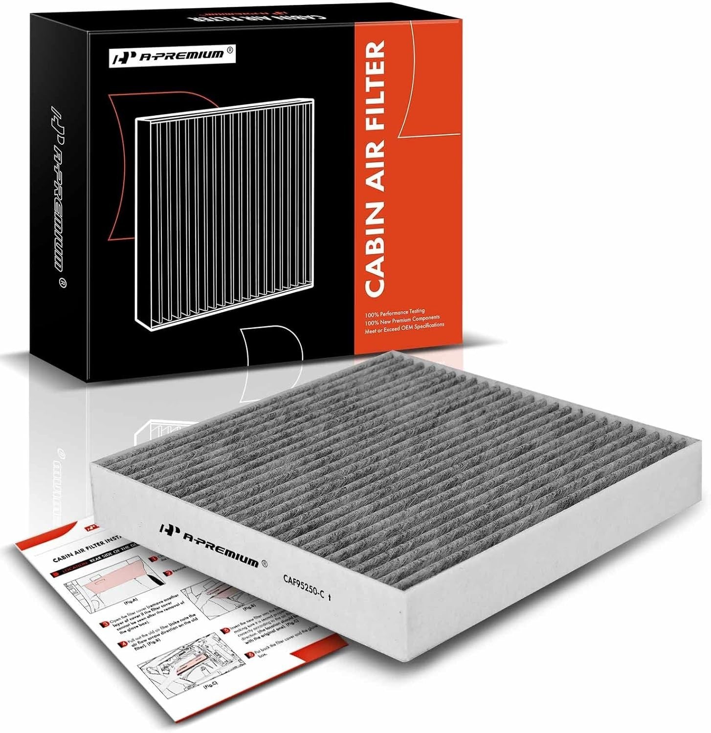 Cabin Air Filter with Activated Carbon Compatible with Jaguar XF 2009-2015,