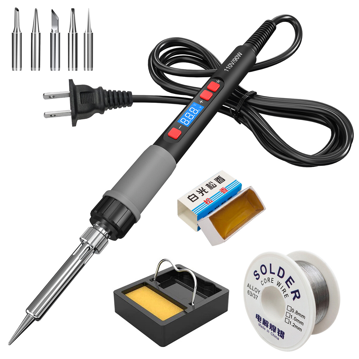Soldering Iron Set 90W Soldering Station Adjustable Temperature Solder Tip Stand