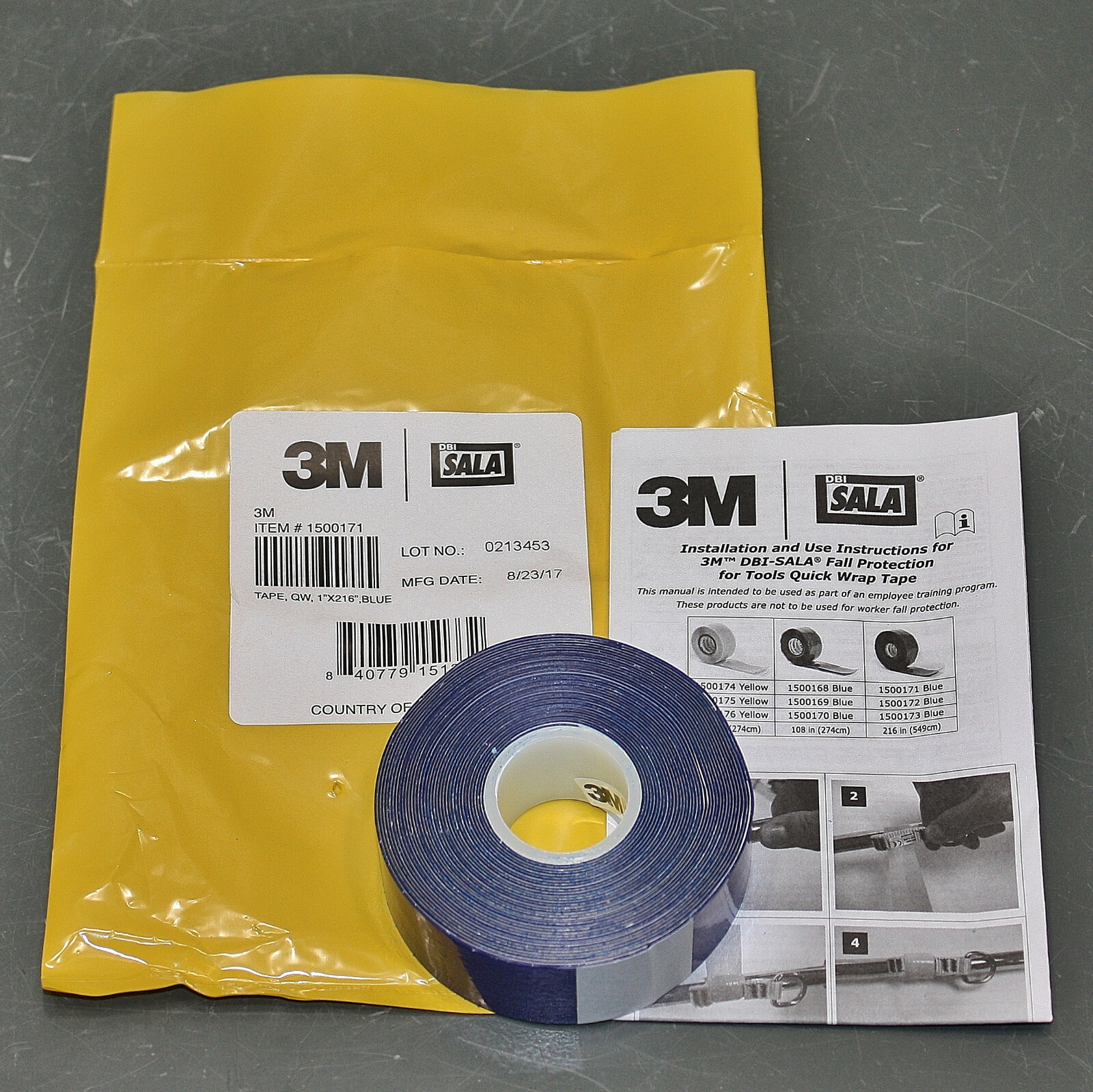 3M DBI-SALA Quick Wrap Tape II 1500173, 1" x 18ft, 2lb Capacity Tool Tether