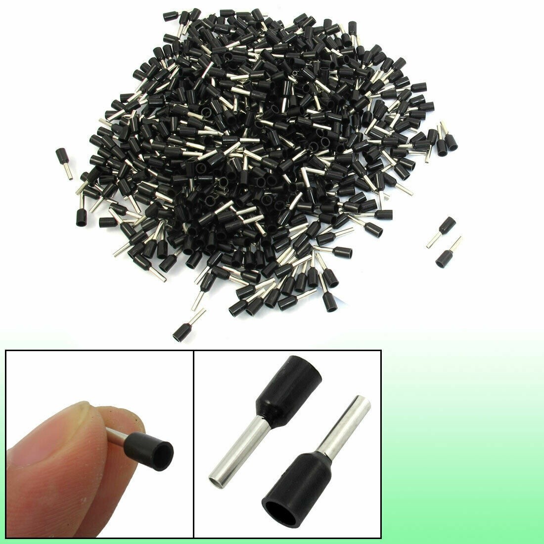 E1508 1000 pcs Black Insulating Tube Terminals Cable Lug for 16 AWG ✦KD #lk