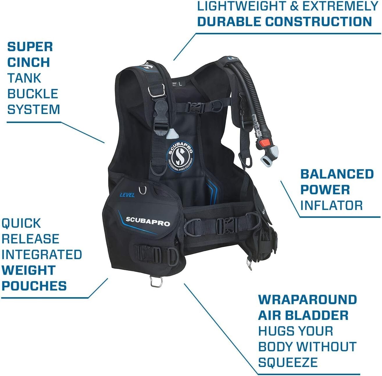 Brand New SCUBAPRO Level BCD with Balanced Power Inflator (BPI), S (2020)