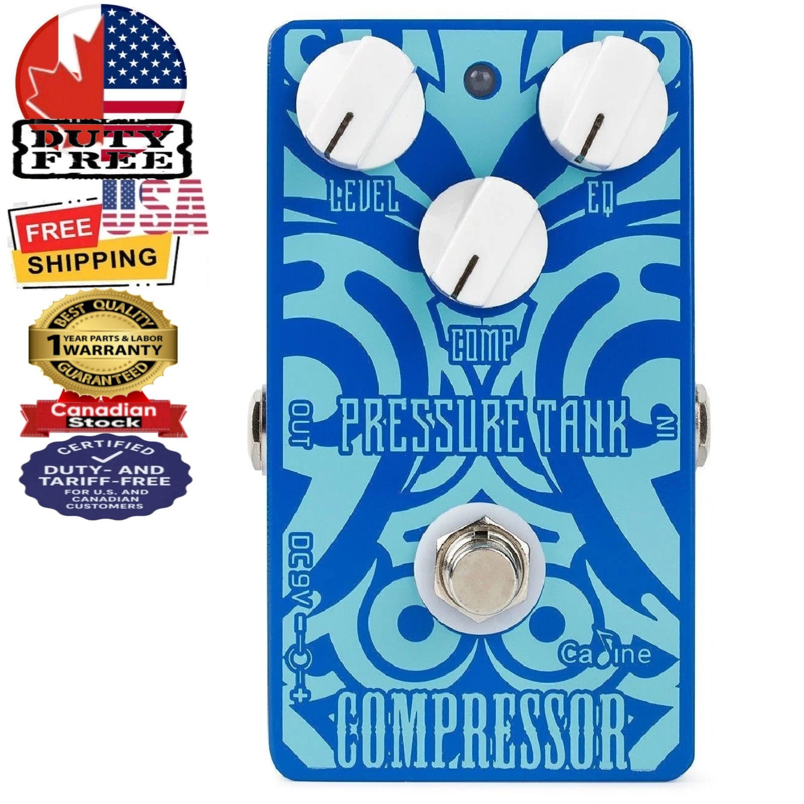 Caline CP-47 Pressure Tank Compressor Guitar Effects Pedal True Bypass NEW!