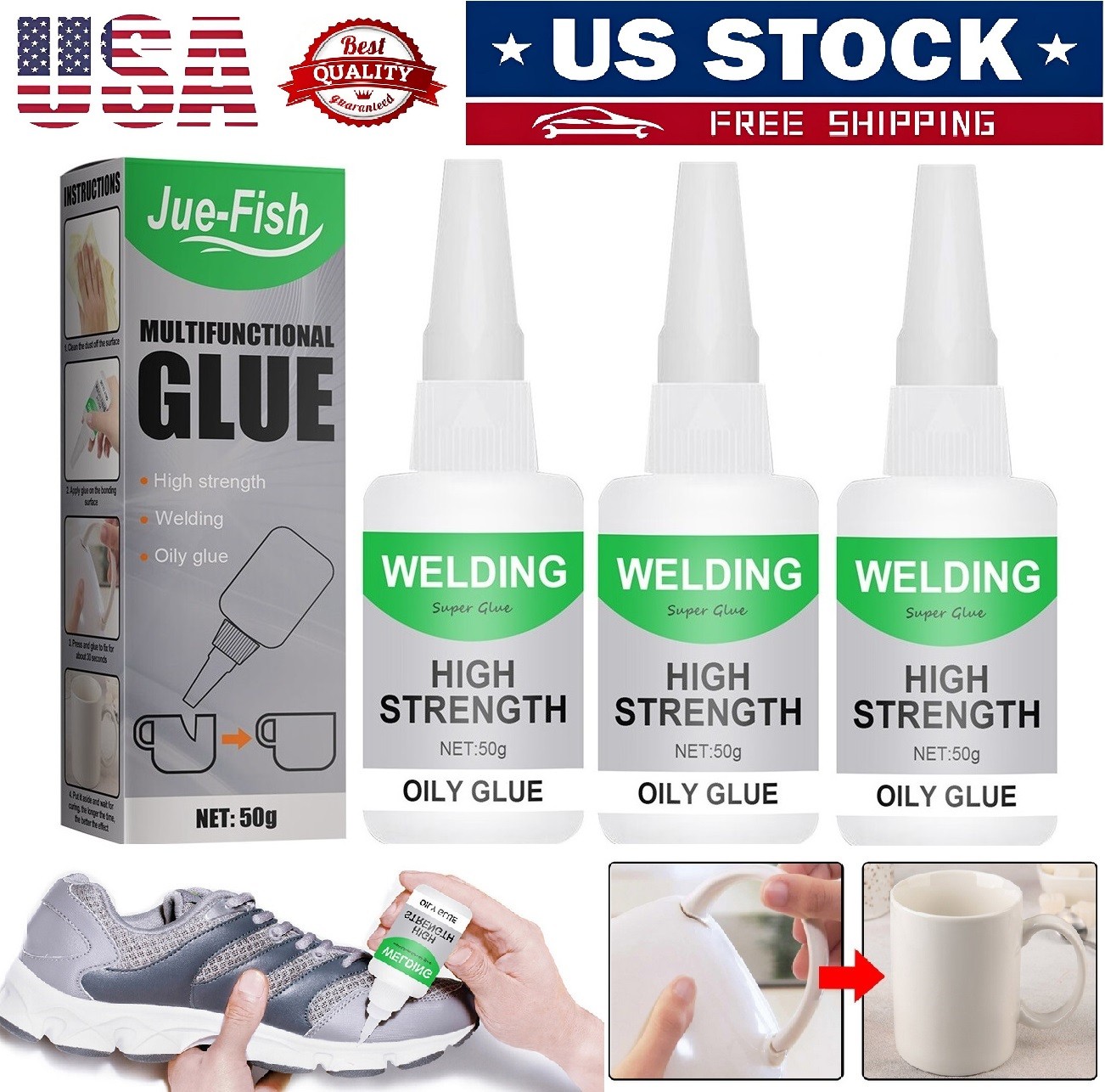 Welding High Strength Oily Mighty Instant Glue Adhesive Waterproof Glue 30ML USA